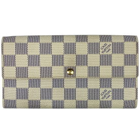 24％OFF 【ラッピング可】ルイ・ヴィトン Louis Vuitton ポルトフォイユ サラ 札入れ 小銭入れ 長財布 ダミエアズール ホワイト N61735 レディース 【中古】 msp29