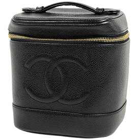 5％OFF シャネル CHANEL ココマーク バニティバッグ コスメ メイク 小物入れ 化粧ポーチ キャビアスキン ブラック A01998 レディース 【中古】 msp29