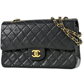 12％OFF シャネル CHANEL マトラッセ Wフラップ チェーン ショルダーバッグ ココマーク ショルダーバッグ レザー ブラック A01112 レディース 【中古】 msp29