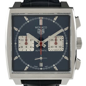 6％OFF 【ラッピング可】 タグホイヤー TAG HEUER モナコ キャリバー ホイヤー02 CBL2111 腕時計 SS レザー 自動巻き ブルー メンズ 【中古】 msp29