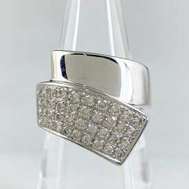 16％OFF 【ラッピング可】 メレダイヤ デザインリング 指輪 リング 12.5号 K18 ダイヤモンド レディース 【中古】 msp29
