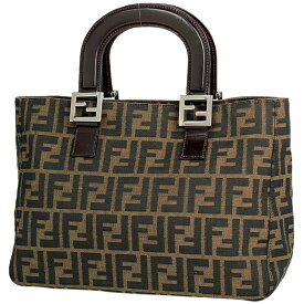 15％OFF フェンディ FENDI ズッカ柄 ハンドバッグ トートバッグ ロゴ ハンドバッグ キャンバス ブラウン 26693 レディース 【中古】 msp29