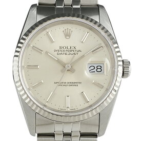 【ラッピング可】 ロレックス ROLEX デイトジャスト 16234 腕時計 SS WG 自動巻き シルバー メンズ 【中古】