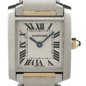 【ラッピング可】 カルティエ CARTIER タンクフランセーズ SM W51007Q4 腕時計 SS YG クォーツ アイボリー レディース 【中古】