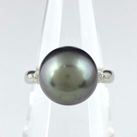 【ラッピング可】タサキ TASAKI パール デザインリング プラチナ 指輪 メレダイヤ 真珠 リング 15号 Pt900 パール ダイヤモンド レディース 【中古】
