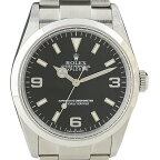 【ラッピング可】 ロレックス ROLEX エクスプローラー1 114270 腕時計 SS 自動巻き ブラック メンズ 【中古】