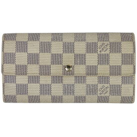 39％OFF 【ラッピング可】ルイ・ヴィトン Louis Vuitton ポルトフォイユ サラ 札入れ 小銭入れ 長財布 ダミエアズール ホワイト N61735 レディース 【中古】 msp39