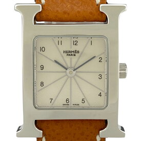 9％OFF 【ラッピング可】 エルメス HERMES Hウォッチ HH1.210 腕時計 SS レザー クォーツ レディース 【中古】 msp29