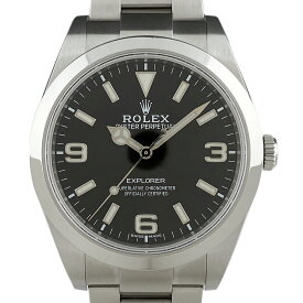 【ラッピング可】 ロレックス ROLEX エクスプローラー1 214270 腕時計 SS 自動巻き ブラック メンズ 【中古】