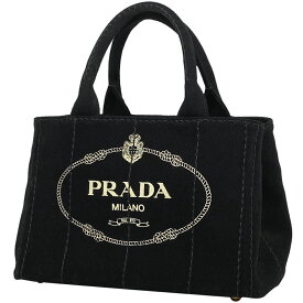 3％OFF プラダ PRADA カナパ トート ハンドバッグ ショルダーバッグ 2WAY ストライプ トートバッグ キャンバス ネロ(ブラック) 1BG439 レディース 【中古】 msp29