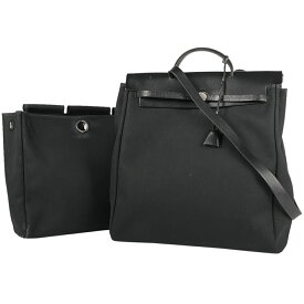 10％OFF エルメス HERMES エールバッグ MM 2WAY ショルダーバッグ ハンドバッグ トワルオフィシエ ブラック □D レディース 【中古】 msp29