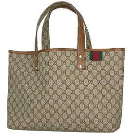 11％OFF グッチ GUCCI GG柄 トートバッグ シェリーライン ウェブ ショルダーバッグ トートバッグ コーティングキャンバス ブラウン 211134 レディース 【中古】 msp29