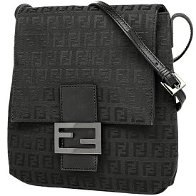 12％OFF フェンディ FENDI ズッキーノ柄 ショルダーバッグ ズッカロゴ 斜め掛け ショルダーバッグ キャンバス ブラック 8BT075 レディース 【中古】 msp29