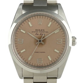 【ラッピング可】 ロレックス ROLEX エアキング 14000 腕時計 SS 自動巻き ピンク ボーイズ 【中古】