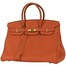 エルメス HERMES バーキン 35 ハンドバッグ トリヨンクレマンス オレンジ □R レディース 【中古】