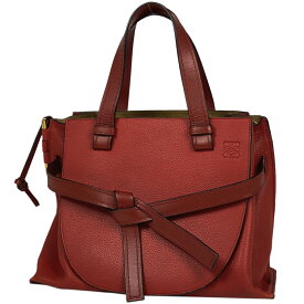 ロエベ LOEWE ゲート トップ ハンドル バッグ 2WAY ショルダーバッグ スモール ハンドバッグ レザー レッド レディース 【中古】