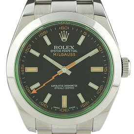 【ラッピング可】 ロレックス ROLEX ミルガウス 116400GV 腕時計 SS 自動巻き ブラック メンズ 【中古】