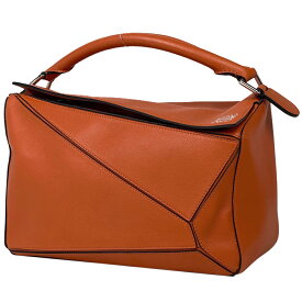 【ジャンク品】ロエベ LOEWE パズルバッグ 2WAY ショルダーバッグ アナグラム ハンドバッグ レザー オレンジ レディース 【中古】