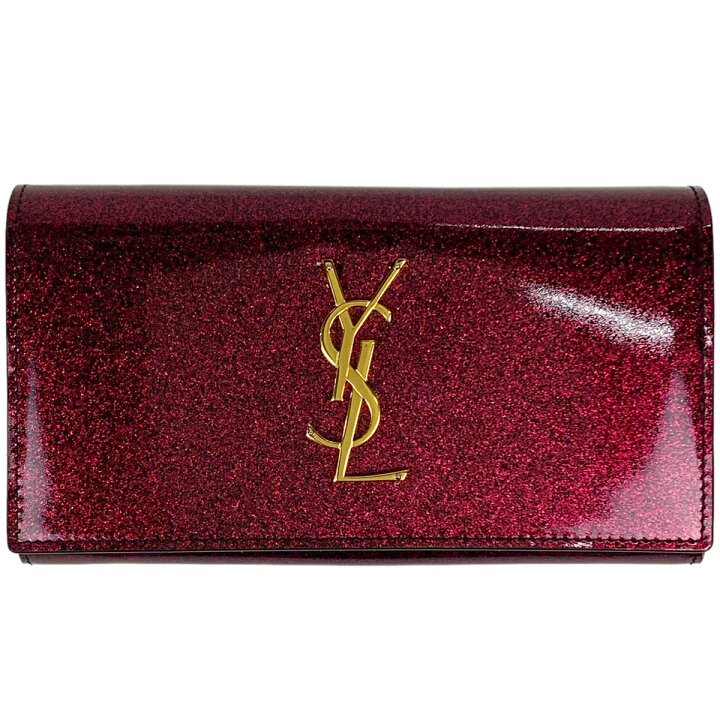 ラッピング可】イヴ・サンローラン YVES SAINT LAURENT ロゴ 二つ折り  