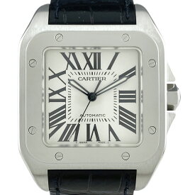 カルティエ CARTIER サントス 100 LM W20073X8 腕時計 SS レザー 自動巻き メンズ 【中古】