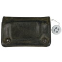 クロムハーツ CHROME HEARTS 1ジップ クロスボタン ウォレット 1ZIP カモフラージュ 二つ折り財布 レザー グリーン メンズ 【中古】 msp39