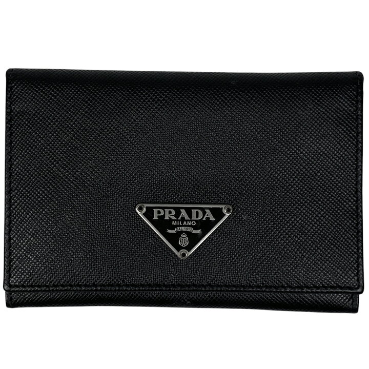 楽天市場】プラダ PRADA ロゴプレート カードケース レザー ネロ  