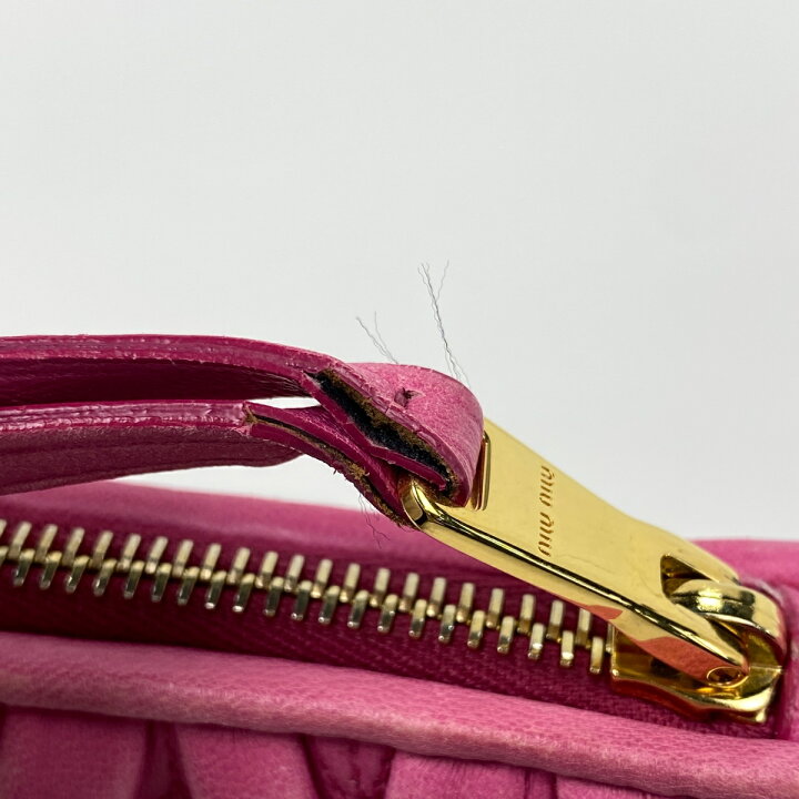 楽天市場】ミュウ ミュウ Miu Miu マテラッセ クラッチバッグ ギャザー 