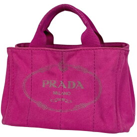 プラダ PRADA カナパ トート 2WAY ショルダーバッグ ハンドバッグ トートバッグ キャンバス ピンク レディース 【中古】