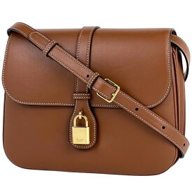 セリーヌ CELINE ロゴ ショルダーバッグ ミディアム タブー ショルダーバッグ レザー ブラウン 196583DK1 レディース 【中古】