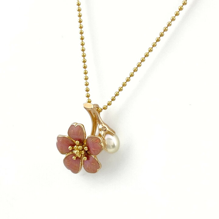楽天市場】ミキモト MIKIMOTO フラワーモチーフ デザインネックレス YG 