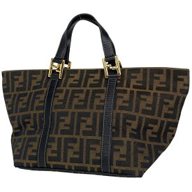 フェンディ FENDI ズッカ柄 ハンドバッグ トートバッグ ハンドバッグ キャンバス ブラウン 262631 レディース 【中古】