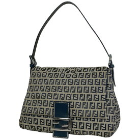 フェンディ FENDI ズッキーノ柄 ショルダーバッグ ハンドバッグ ワンショルダー マンマバゲット ショルダーバッグ キャンバス グレー ネイビー 26325 レディース 【中古】