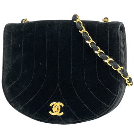 【在庫一掃】 シャネル CHANEL ココマーク チェーン ショルダーバッグ マドモアゼル 肩掛け ショルダーバッグ ベロア ブラック P3224 レディース 【中古】