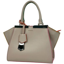 フェンディ FENDI トロワジュール ハンドバッグ 手提げ ハンドバッグ レザー ベージュ マルチカラー 8BH333 レディース 【中古】