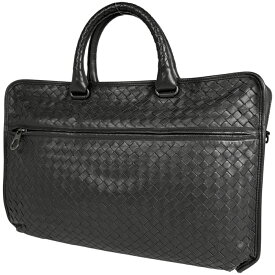 ボッテガヴェネタ BOTTEGAVENETA イントレチャート ビジネスバッグ ハンドバッグ ビジネスバッグ レザー グレー レディース 【中古】