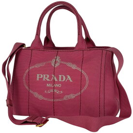 プラダ PRADA カナパ トート 2WAY ショルダーバッグ ハンドバッグ トートバッグ キャンバス ピンク 1BG439 レディース 【中古】