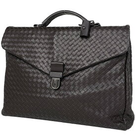 ボッテガヴェネタ BOTTEGAVENETA イントレチャート ビジネスバッグ ハンドバッグ ビジネスバッグ レザー ブラウン メンズ 【中古】