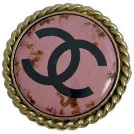 シャネル CHANEL ココマーク ラウンド ブローチ 丸型 ブローチ GP ゴールド ピンク レディース 【中古】