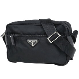 【ジャンク品】プラダ PRADA ロゴプレート ショルダーバッグ 斜め掛け ショルダーバッグ ナイロン ネロ(ブラック) レディース 【中古】