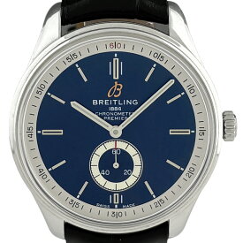【保証書】ブライトリング BREITLING プレミエ オートマチック 40 A37340 腕時計 SS レザー 自動巻き ネイビー メンズ 【中古】