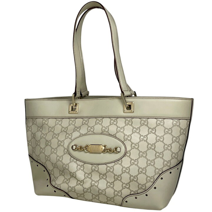 楽天市場】グッチ GUCCI トートバッグ グッチシマ シマレザー ホワイト 