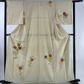 70％OFF 付下げ 身丈161.5cm 裄丈63cm S 袷 菊 金糸 薄黄 正絹 優品 【中古】 msp70