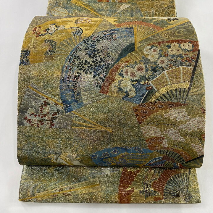 楽天市場】袋帯 美品 逸品 落款あり 徳川美術館秘蔵 能楽百扇 金糸 箔  