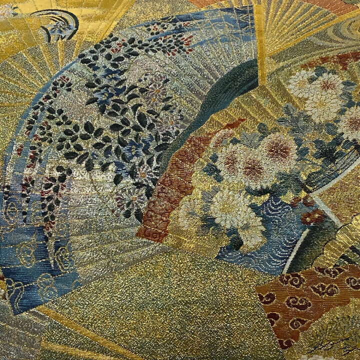 楽天市場】袋帯 美品 逸品 落款あり 徳川美術館秘蔵 能楽百扇 金糸 箔 