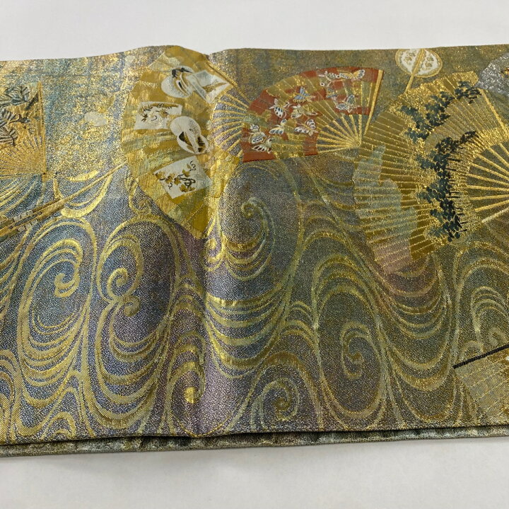 楽天市場】袋帯 美品 逸品 落款あり 徳川美術館秘蔵 能楽百扇 金糸 箔 