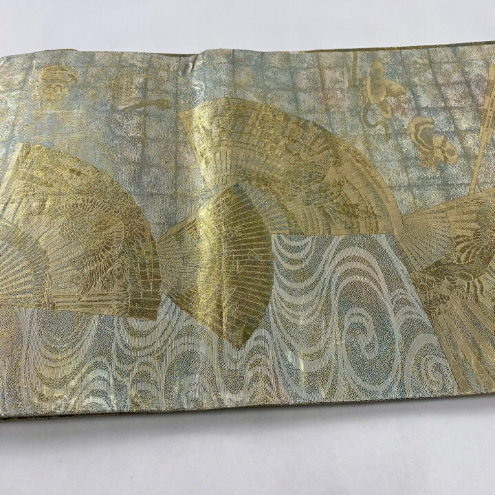 楽天市場】袋帯 美品 逸品 落款あり 徳川美術館秘蔵 能楽百扇 金糸 箔 