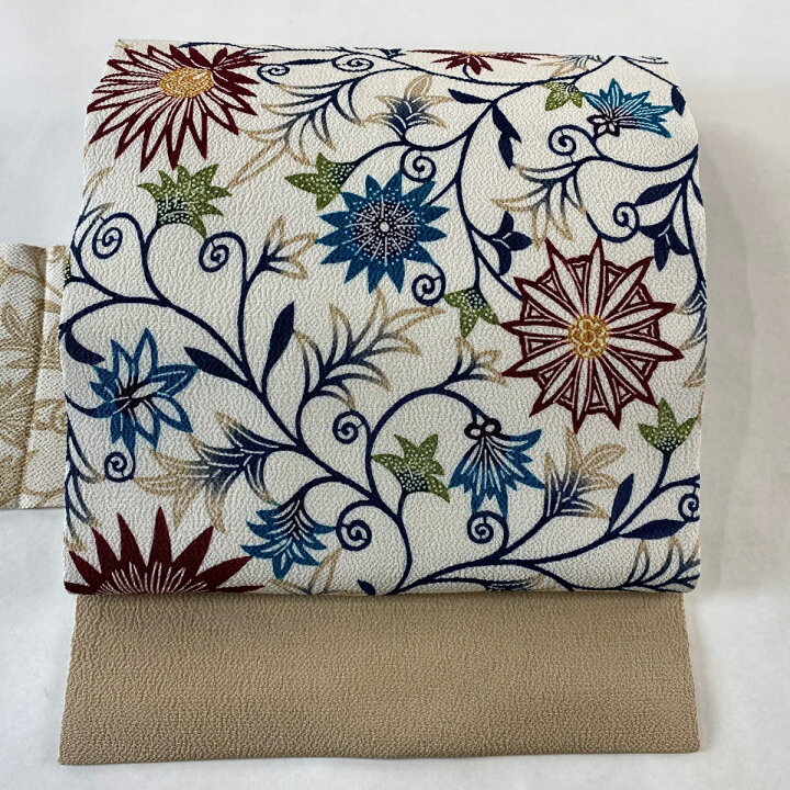 楽天市場】名古屋帯 美品 逸品 栗山吉三郎 落款あり 和染紅型 花唐草 