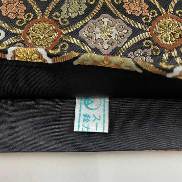 楽天市場】袋帯 美品 名品 鈴乃屋 七宝 金糸 箔 黒 六通 正絹 【中古 
