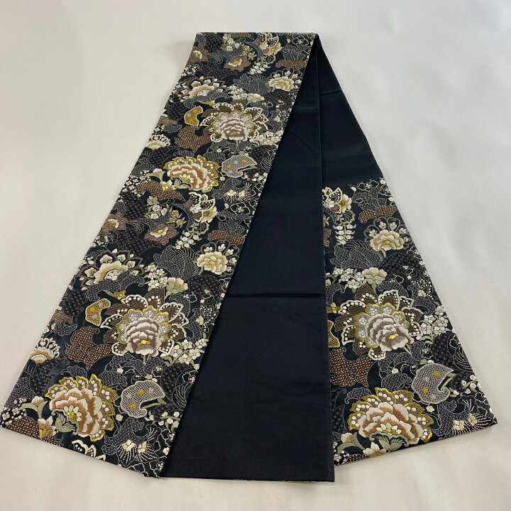 楽天市場】袋帯 美品 逸品 花唐草 刺繍 金銀糸 青灰色 六通 正絹