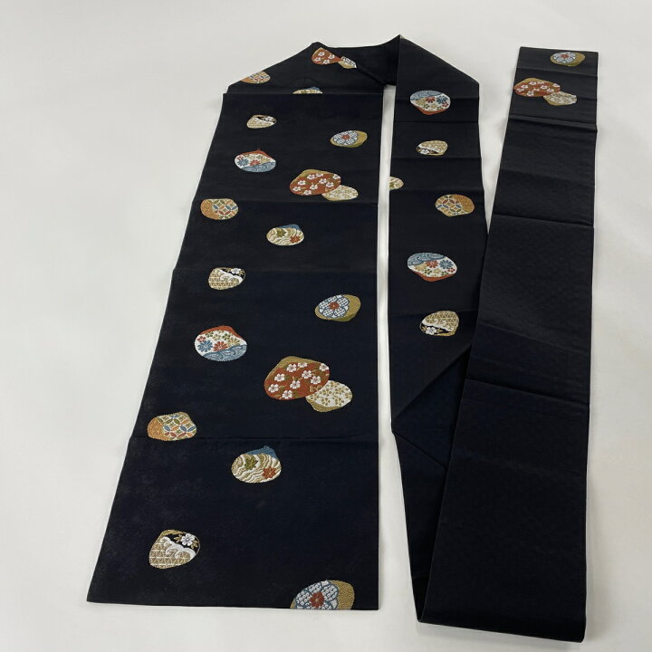 楽天市場】名古屋帯 秀品 貝合わせ 草花 黒 正絹 【中古】 : バイセル 